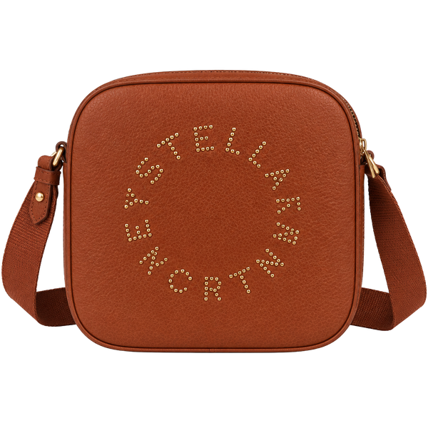 Stella McCartney $925 Logo Camera Crossbody Bag Auburn Brown