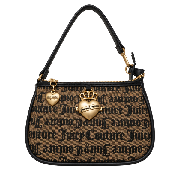Juicy Couture Jacquard Shoulder Bag Brown Logo Y2K Mini Purse