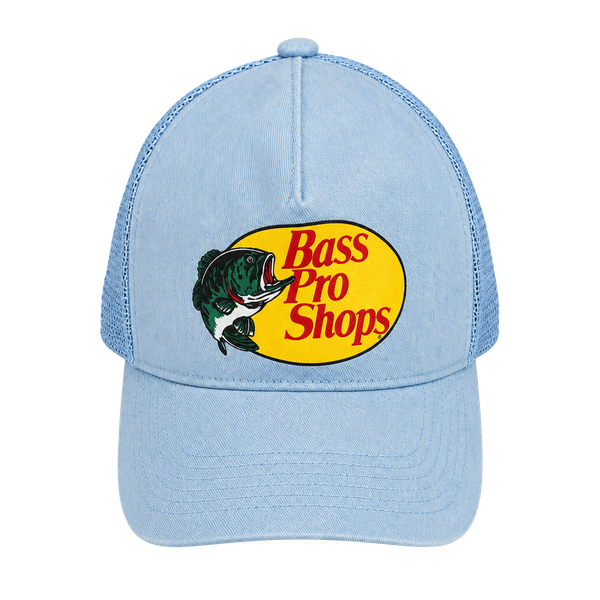 Bass Pro Shops Trucker Hat Light Blue Mesh Snapback