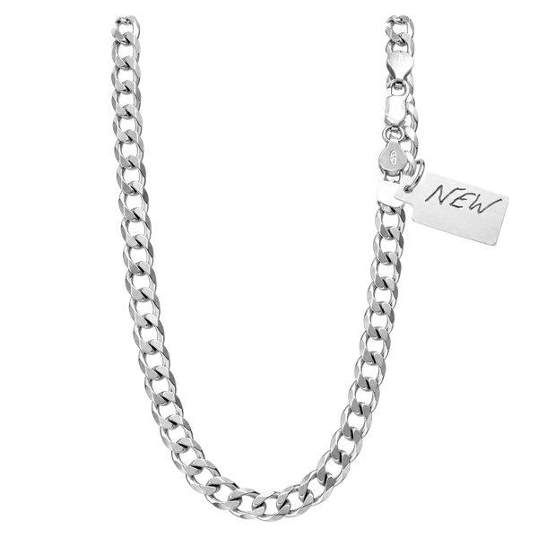 6 mm Cuban Curb Link Chain Necklace in Solid 925 Sterling Silver –