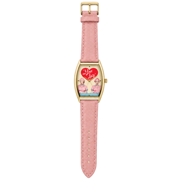I Love Lucy Chocolate Factory Vintage Pink Leather Watch