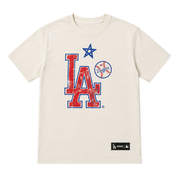 Baseballism Los Angeles Dodgers Crayon Series T-Shirt Size YL Cream