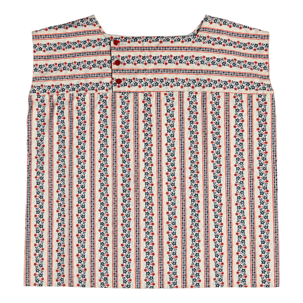 Vintage Handmade Floral Stripe Shirt Blouse 
