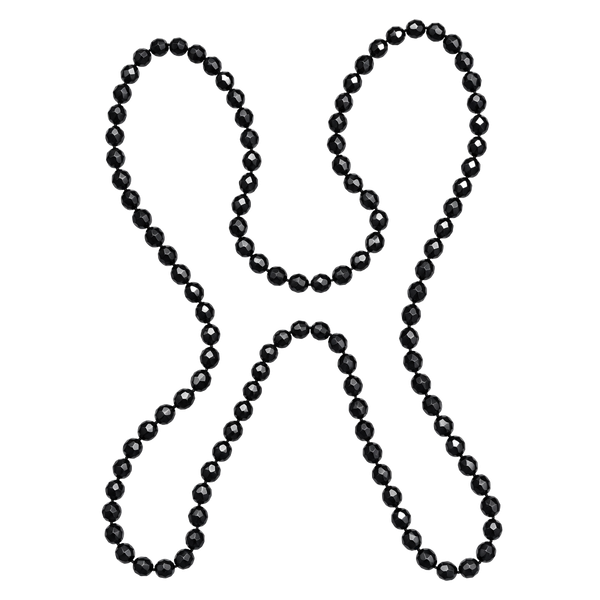Unbranded Faceted Bead Necklace Black Long Strand