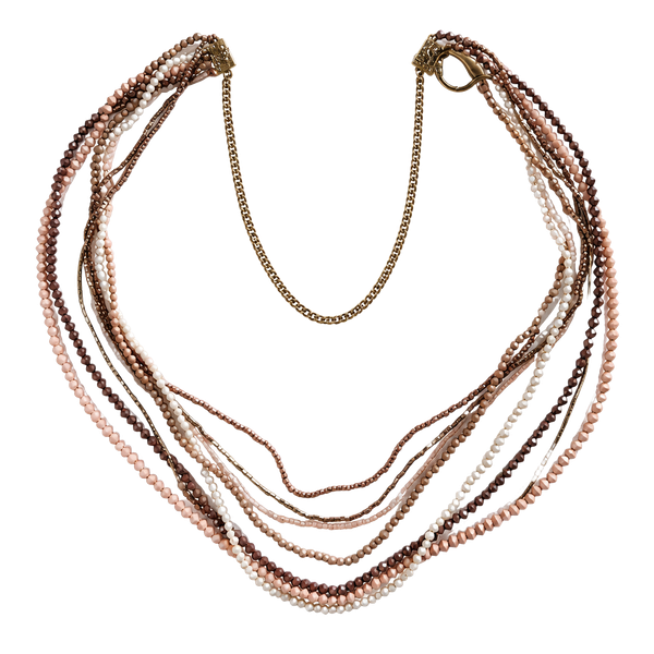 Unbranded Multi-Strand Beaded Layered Necklace