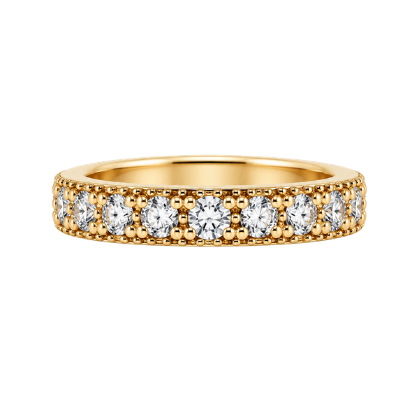 Vintage Style Milgrain Eternity Ring Rose Gold Colored Band