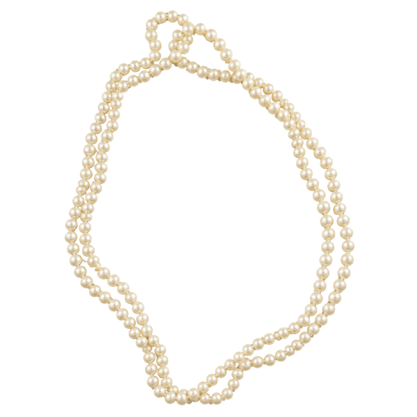 Vintage Long Faux Pearl Necklace Opera Length