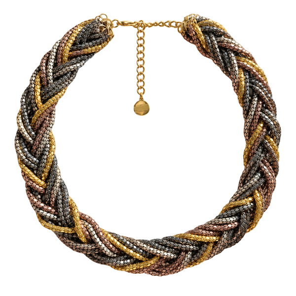 Paparazzi Multi Strand Metallic Braided Necklace