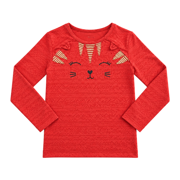 Simple Joys by Carter's Cat Shirt Size 5T Red Long Sleeve Unicorn