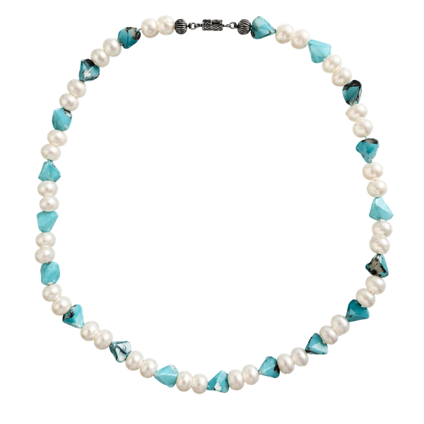 Unbranded Beaded Necklace Blue And White Pearl Style