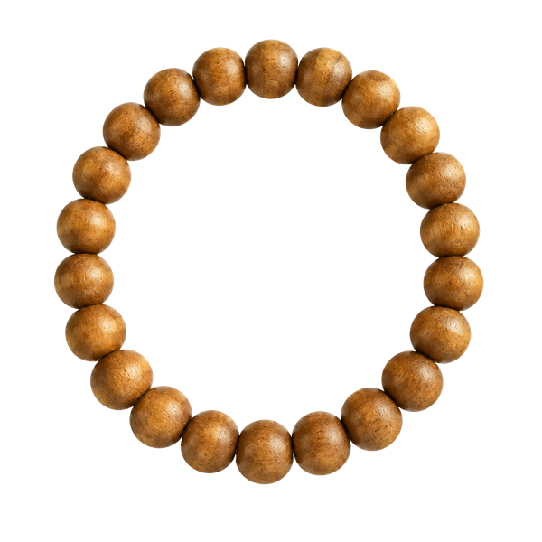 Unbranded Wooden Beaded Stretch Bracelet Brown Sandal