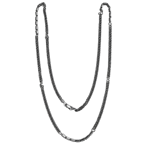 Silver Tone Chain Station Necklace