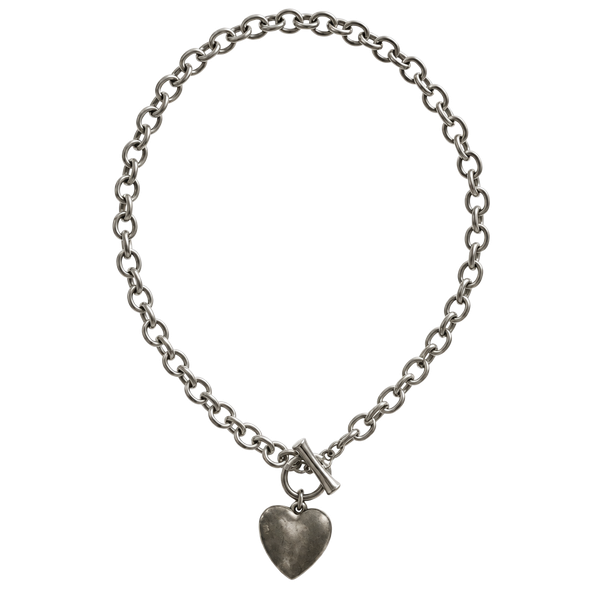 Heart Pendant Toggle Chain Choker