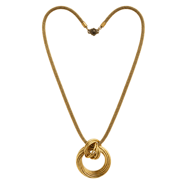 Vintage Gold Tone Multi Circle Statement Necklace