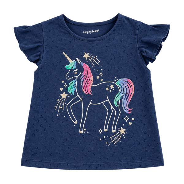 Jumping Beans Unicorn Graphic Tee Size 5T Navy Blue