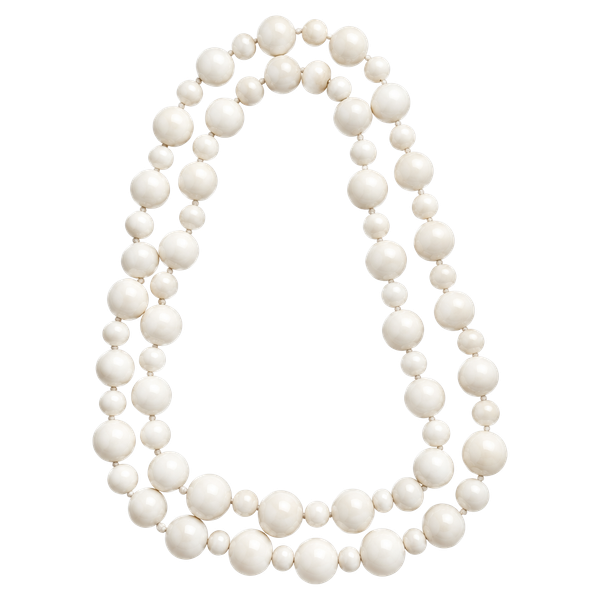 Vintage Graduated White Bead Necklace