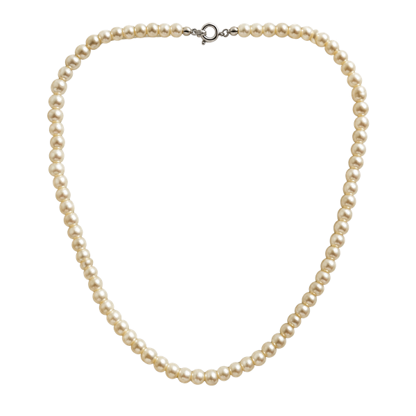 Vintage Faux Pearl Necklace Gold Tone Spring Clasp