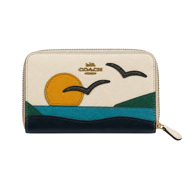 Coach Medium ID Zip Wallet Night Desert Postcard