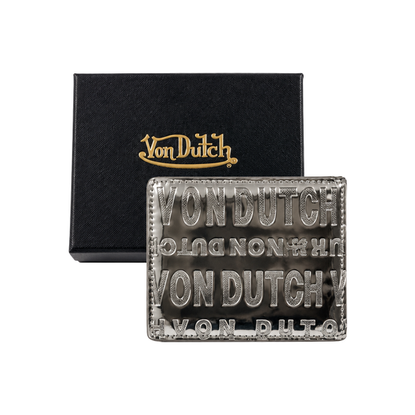 Von Dutch Mirror Logo Bi-Fold Wallet Silver Reflective