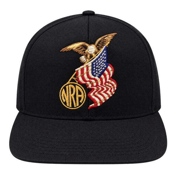 VTG NRA Millennium Benefactor Member Hat Snapback Black Eagle Flag USA Excellent
