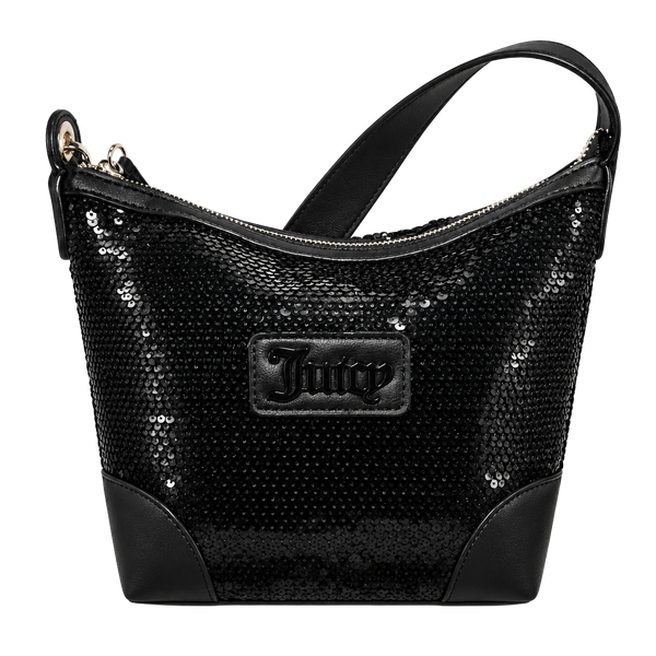 Juicy Couture Black Sequin Hobo Handbag BLANK CANVAS HOBO
