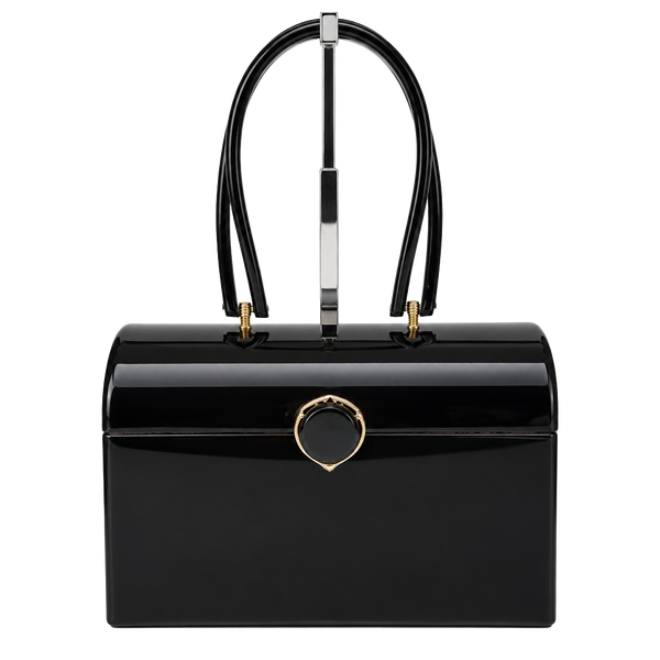 Wilardy Vintage Black Lucite Box Purse Handbag