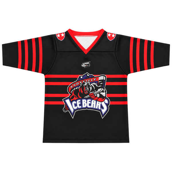 KI Knoxville Ice Bears Hockey Jersey Youth Black Red SPHL