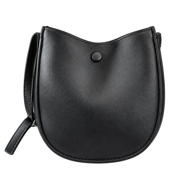 Black Crossbody Saddle Bag - Classic Men's Leather-Style Shoulder Bag