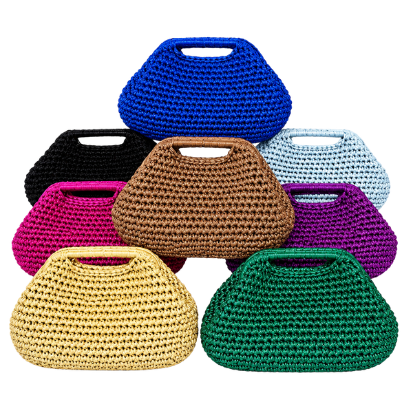 Handmade Gold  crochet/Woven Handbag for Women - Stylish Evening Clutch