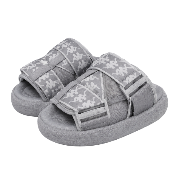 Kappa 222 Banda Mitel 1 Slides Sandals Grey White
