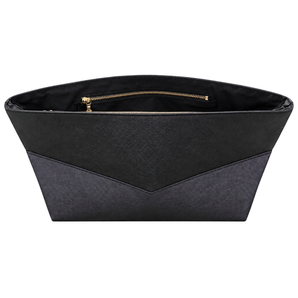Purse Organizer Insert Tote Bag Insert with Zipper Medium Black