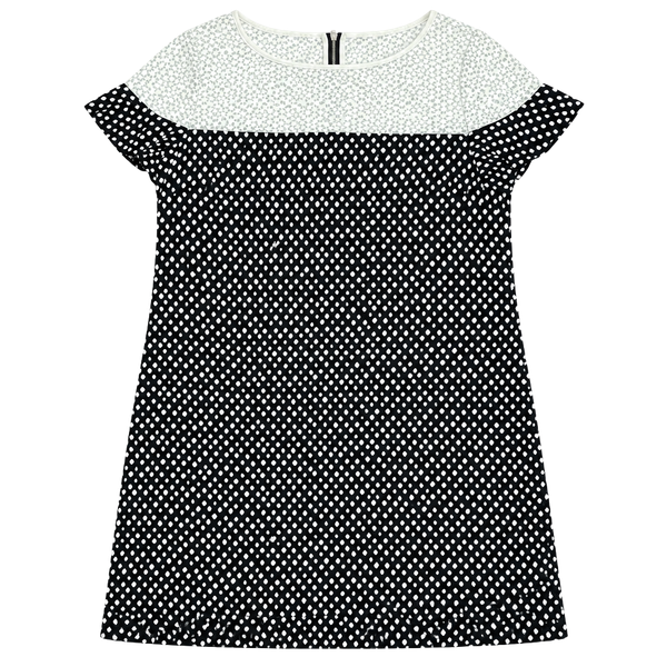 Karl Lagerfeld Polka Dot Ruffle Sleeve Cocktail Dress