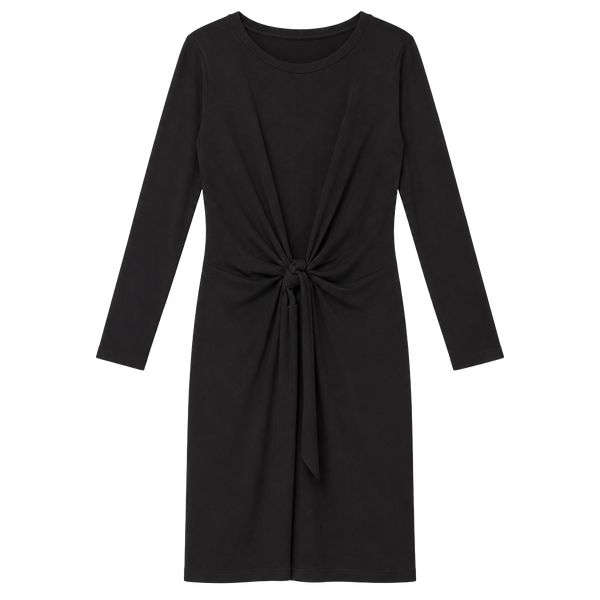 Six/Fifty Long Sleeve Front Knot Dress Size S Black