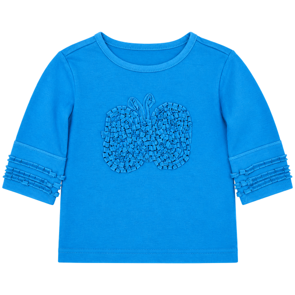 Starting Out Butterfly Shirt Size 12M Blue Long Sleeve Ruffle