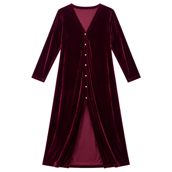 Ronni Nicole Velvet Dress Size 16 Burgundy Long Sleeve