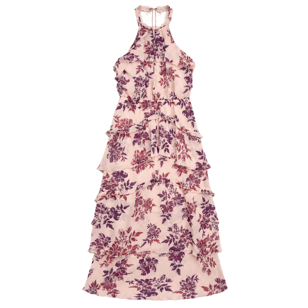 Express Halter Tiered Floral Dress Size S