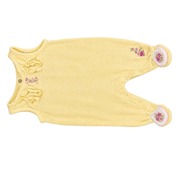 First Moments Yellow Floral Embroidered Footed Romper 0-3 Months