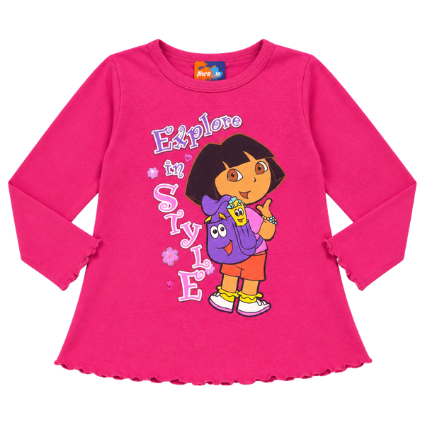 2004 Nick Jr. Dora The Explorer Long Sleeve Shirt Size 5T Pink