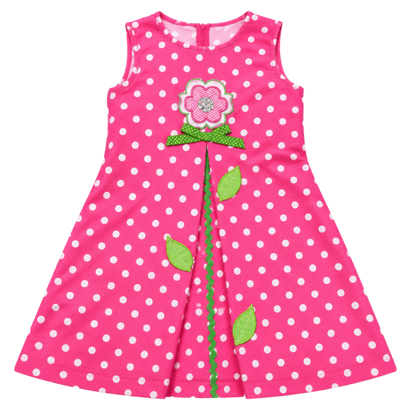 Bonnie Jean Pink Polka Dot Flower Applique Sundress Dress 4T