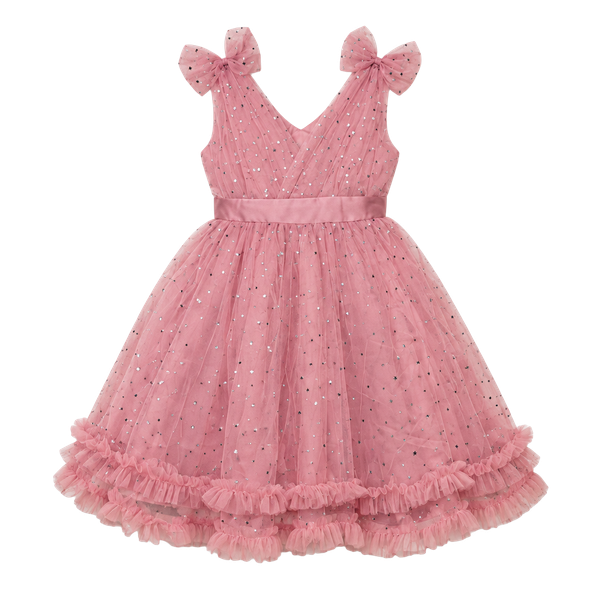 Toddler Kids Girls Butterfly Dress Sparkle Sequins Tulle Wedding Formal
