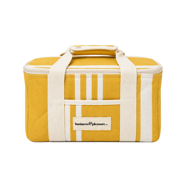 Business & Pleasure Co. The Premium Cooler Bag in Mimosa Yellow Stripe