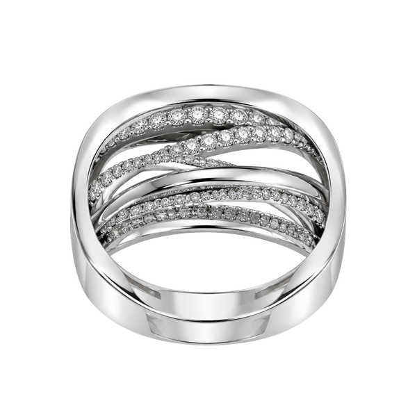 David Yurman Sterling Silver Gold Cable Multi-Row Ring