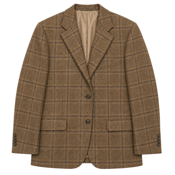 Ermenegildo Zegna Brown Plaid Blazer Sport Coat 100% Wool Men's 50C US 40S Short