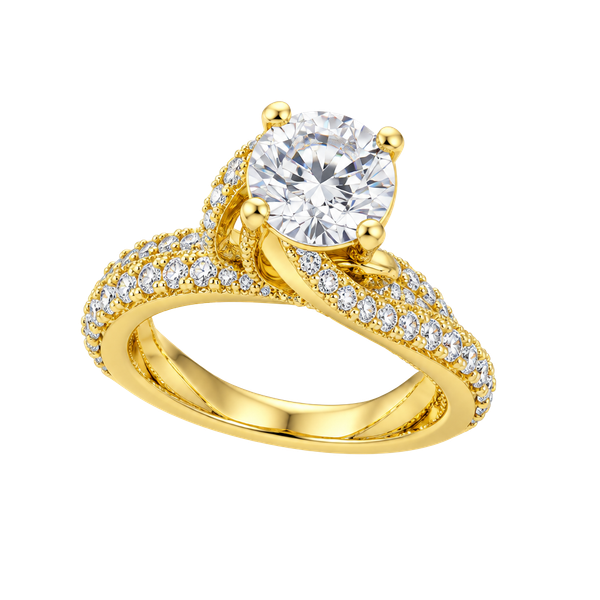 Moissanite Ring Size 6.0mm 0.8ct D Color 18K Yellow Gold