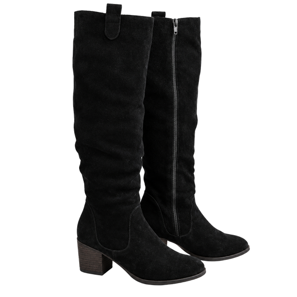 Levity Ursula Boots Size 9  M Black Suede Slouchy Knee High Heels