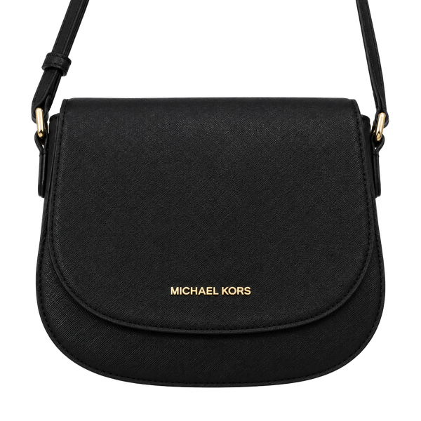 Michael Kors Black Saffiano Leather Flap Crossbody Bag