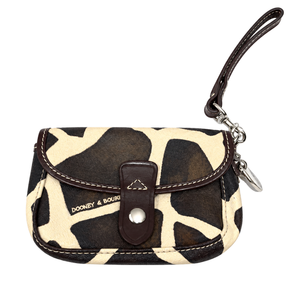 Dooney & Bourke Giraffe Print Haircalf Leather Flap Wristlet