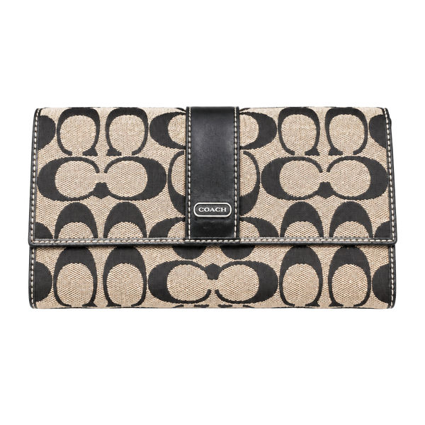 Coach Folding Wallet Logo Black USED CONDITION