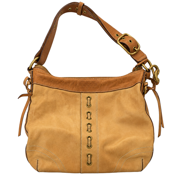 Coach Saddle Brown Vintage Chelsea 10399 Shoulder Bag w/Whipstitch Tassel Detail
