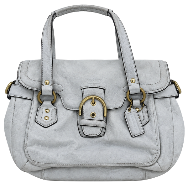 Coach Campbell Eva Flap Satchel White Leather Bag F27231